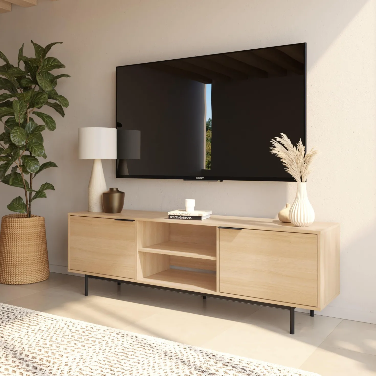Meuble télé avec rangement 70" - Nexera