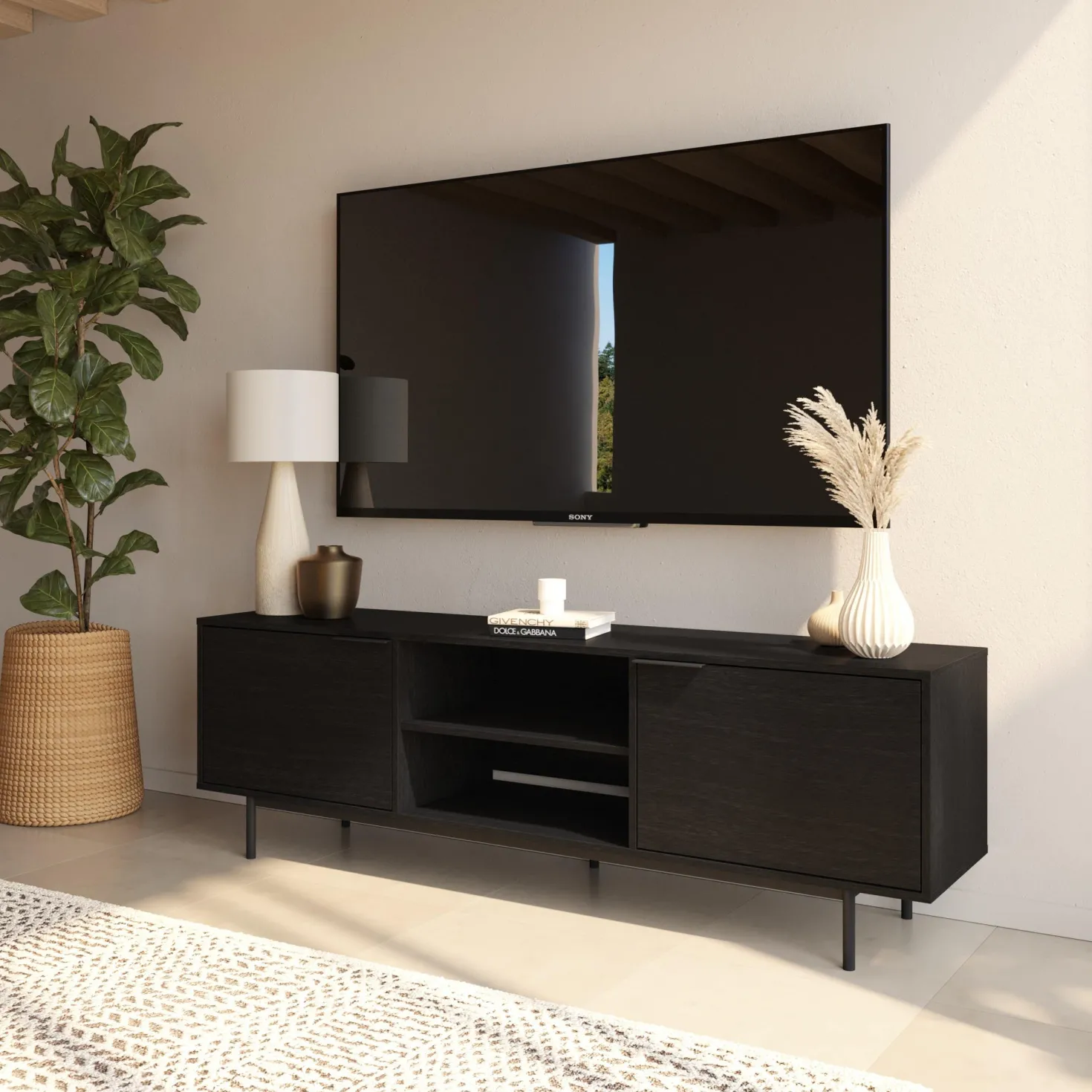 Meuble télé avec rangement 70" - Nexera