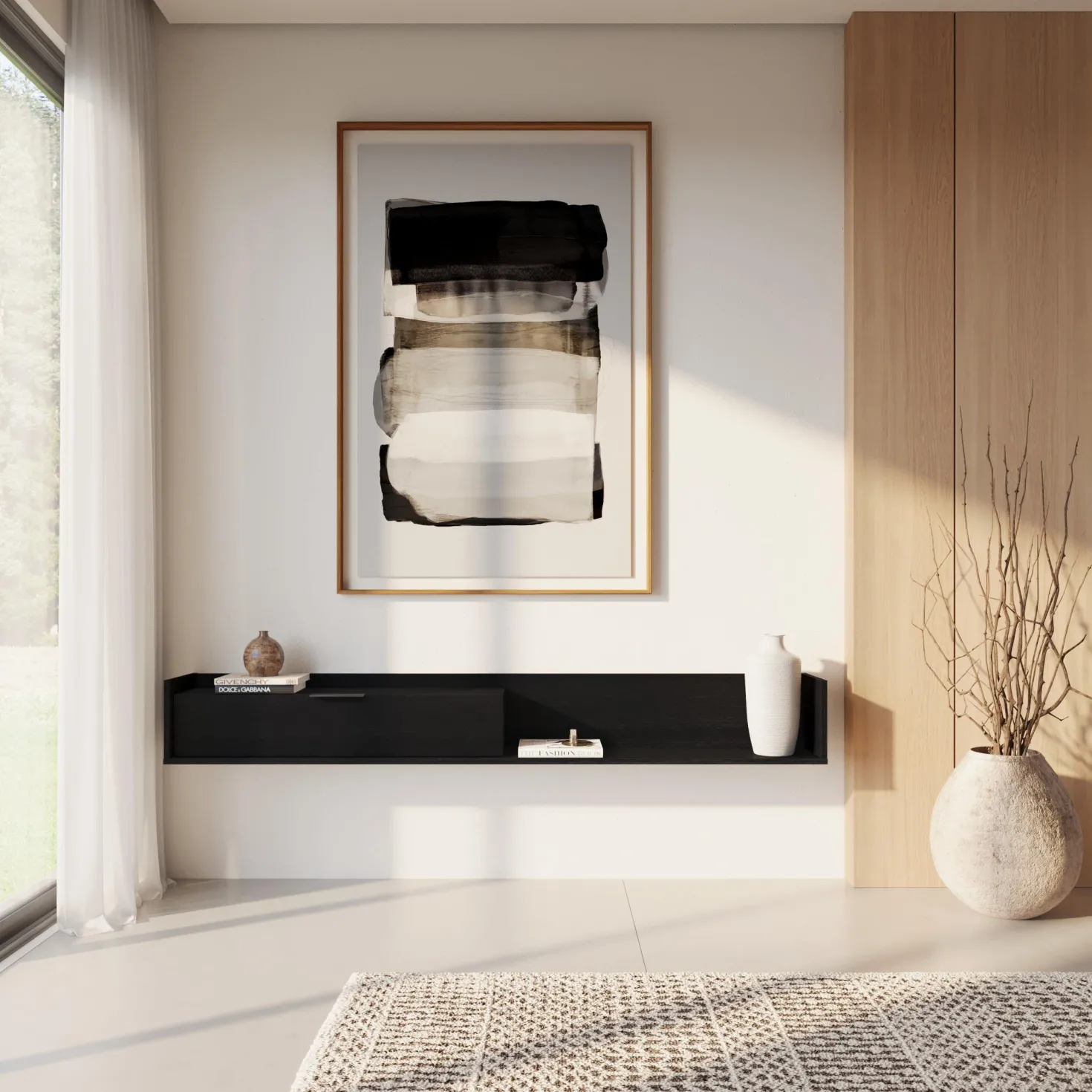 Meuble télé mural avec rangement 72" - Nexera