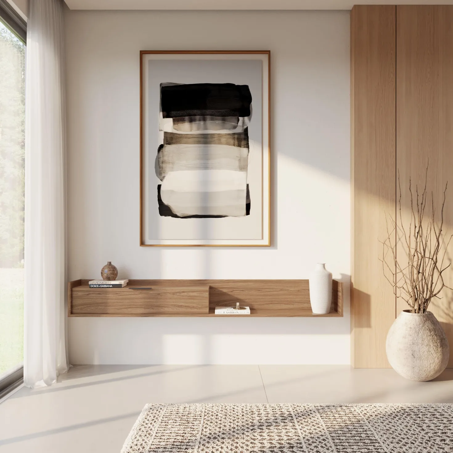 Meuble télé mural avec rangement 72" - Nexera