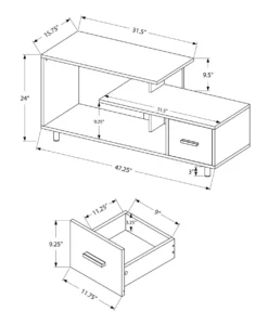 Meuble TV avec tiroir 48