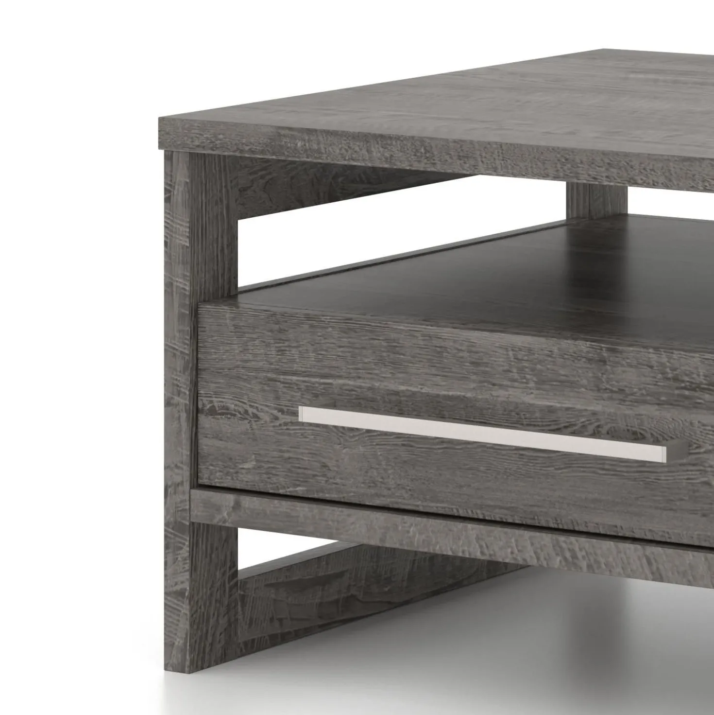 Meuble TV avec tiroirs 63" - gris