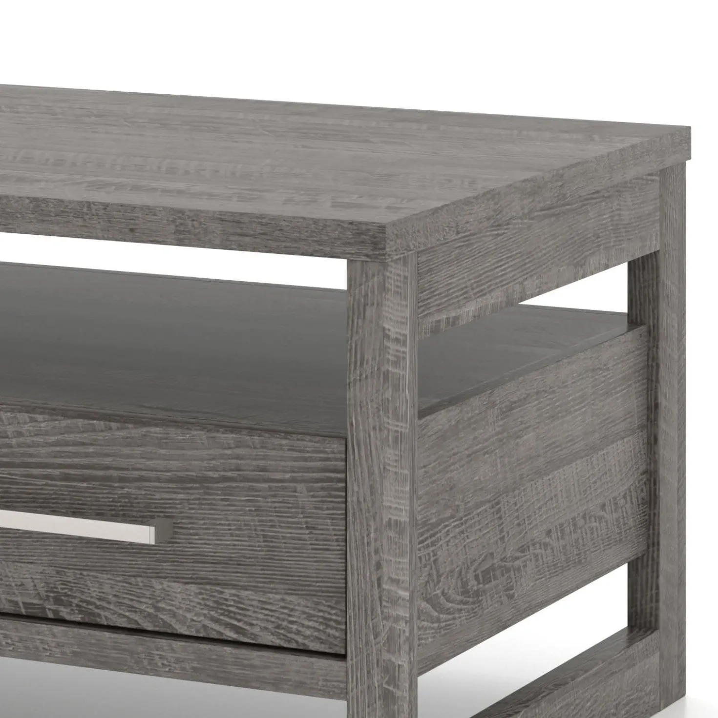 Meuble TV avec tiroirs 63" - gris
