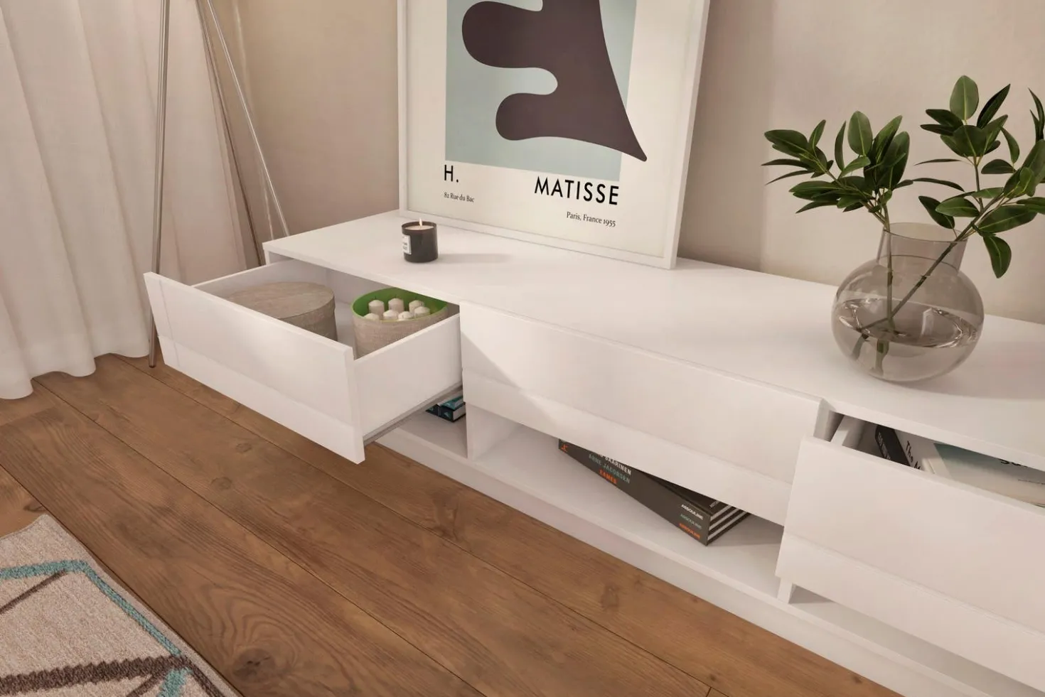 Meuble TV avec tiroirs 72" - Nexera