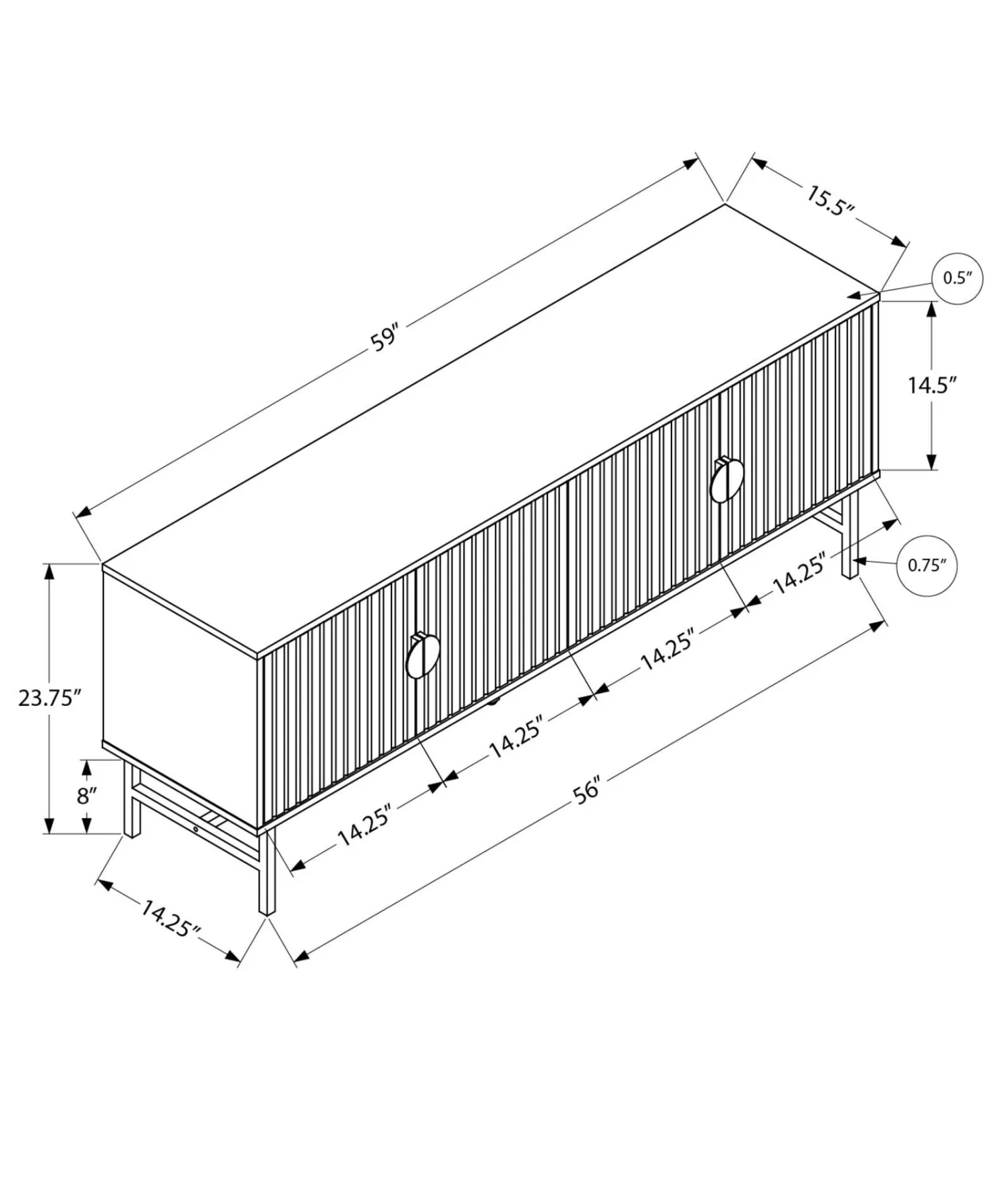 Meuble TV 60" - Monarch