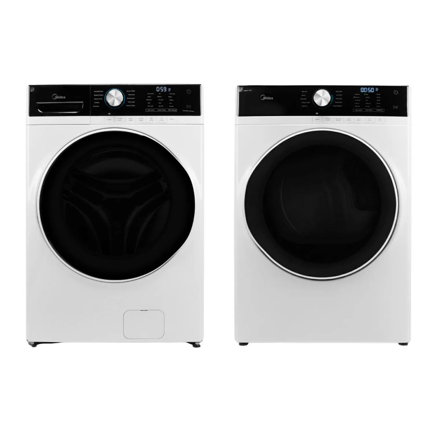 Midea Ensemble laveuse sécheuse, Blanc, Chargement frontal