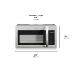 Midea Micro-ondes/Hotte, Inox, 29.25