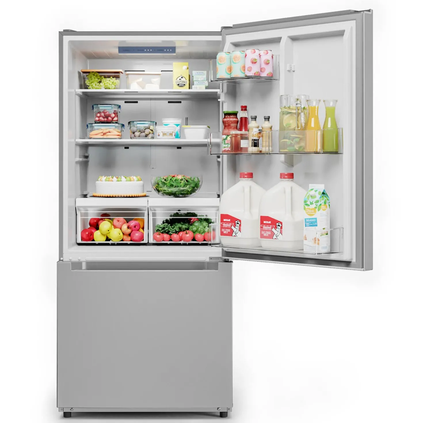 Midea Réfrigérateur 18,7 pi3 30 po Acier inoxydable Congélateur en bas - MRB19B7AST