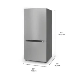 Midea Réfrigérateur 18,7 pi3 30 po Acier inoxydable Congélateur en bas - MRB19B7AST