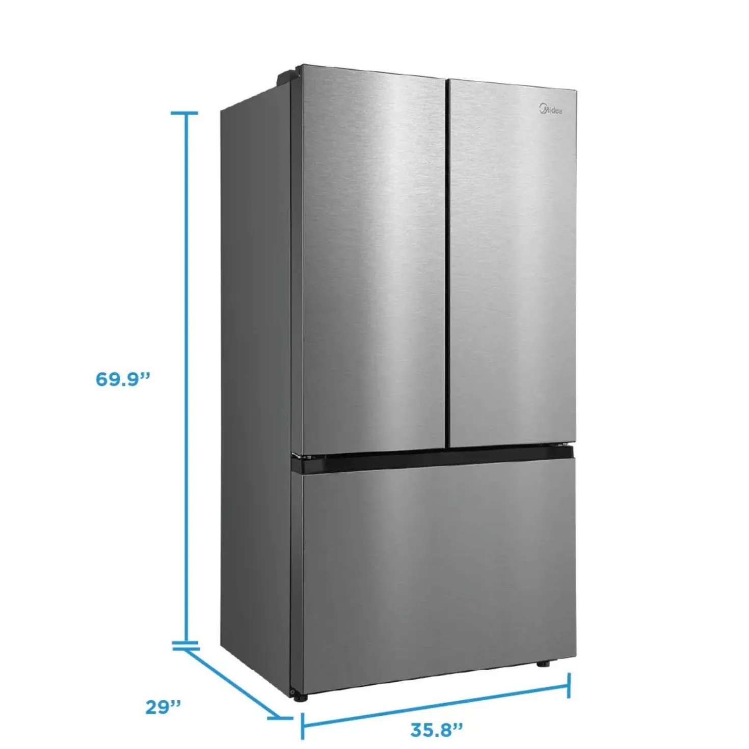 Midea Réfrigérateur 26,5 pi3 36 po Inox Portes françaises - MRF27I6BST