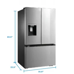 Midea Réfrigérateur 29,3 pi3 36 po Inox Portes françaises - MRF29D2AST