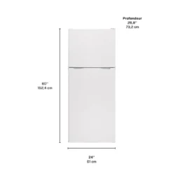 MOFFAT Réfrigérateur 11,5 pi3 24 po Blanc Congélateur en haut - MPE12FGKLWW