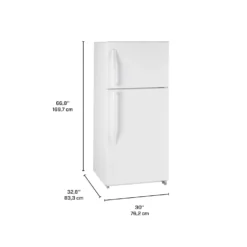 MOFFAT Réfrigérateur 18 pi3 30 po Blanc Congélateur en haut - MTE18GTKWW