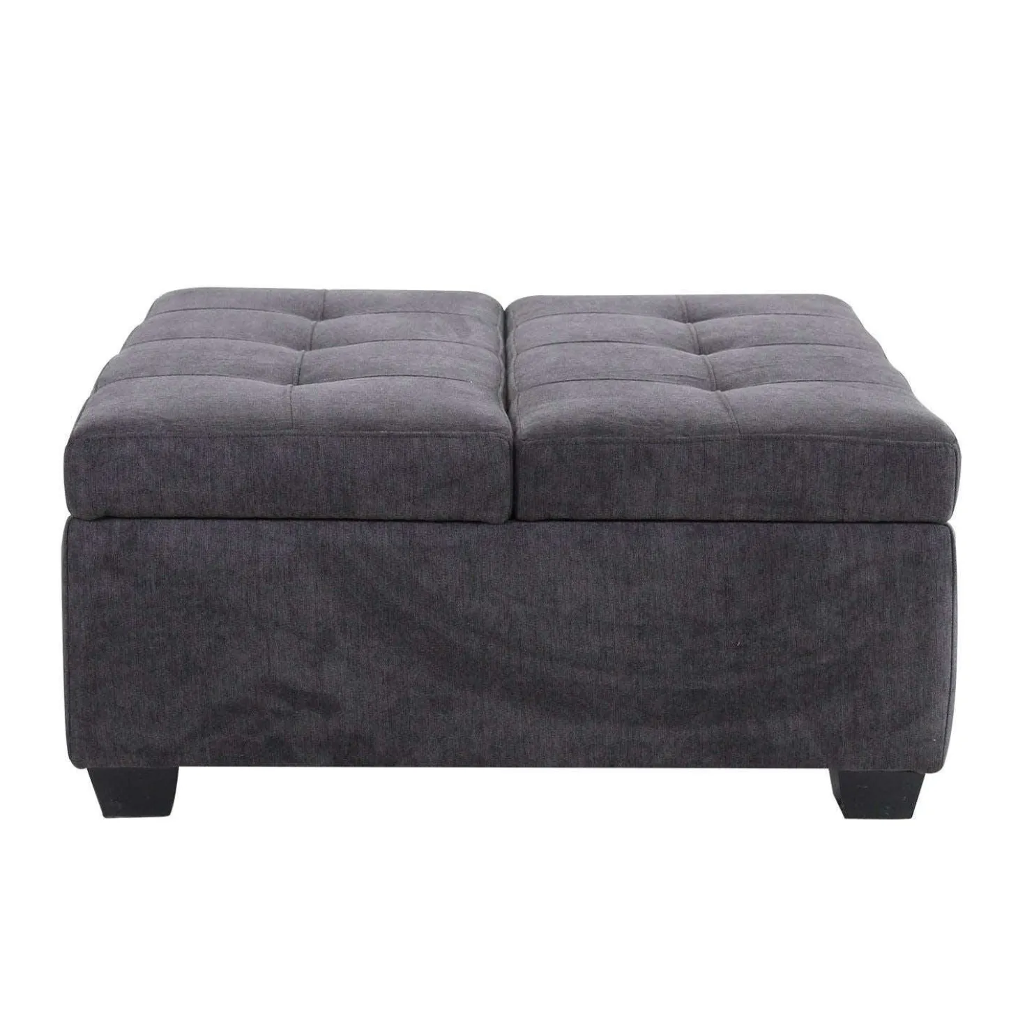 Ottoman avec rangement - gris charbon