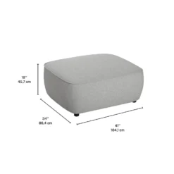 Ottoman en tissu gris