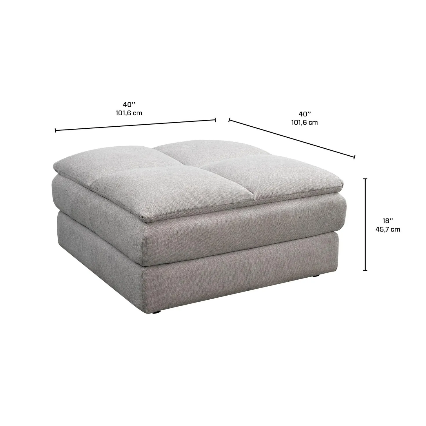 Ottoman en tissu - 40 x 41 x 18