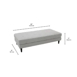 Ottoman en tissu 62 x 31 x 17 - gris