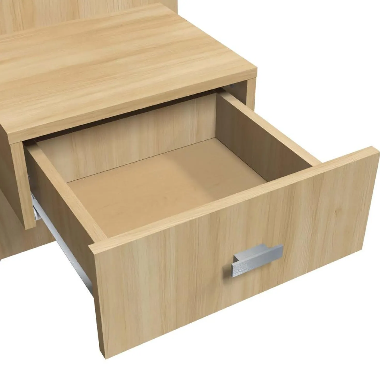 Panneaux avec 2 tables de chevet intégrées pour lits double - naturel