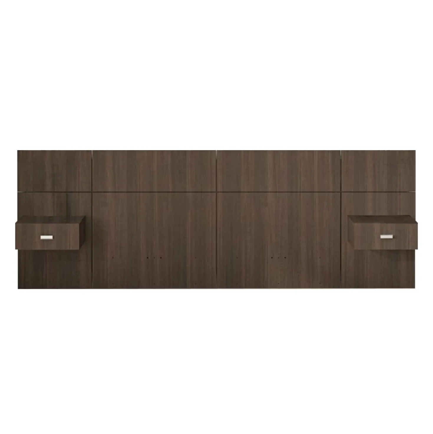 Panneaux avec 2 tables de chevet intégrées pour lits queen - taupe