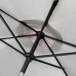 Parasol gris inclinable avec base - 9 pi