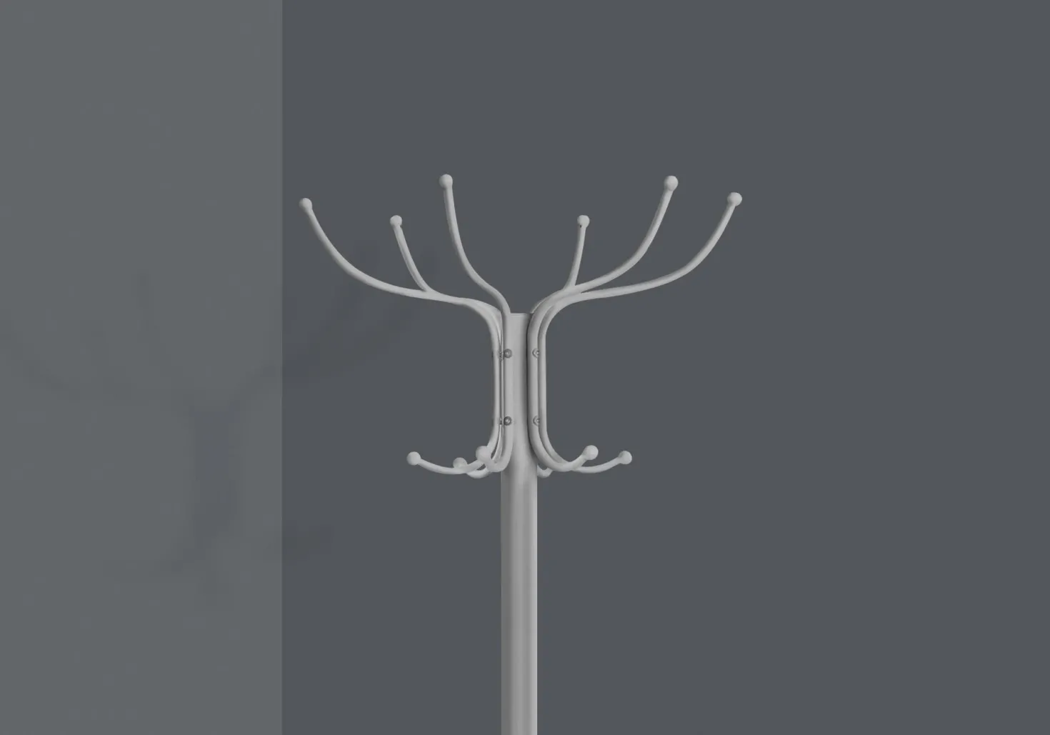 Patère - 70"H, métal argent et soutien à parapluie