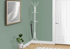 Patère - 68"H, métal blanc