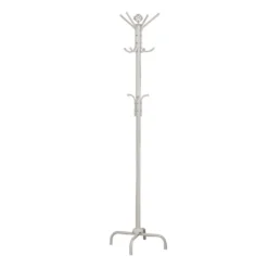 Patère - 70"H, métal blanc