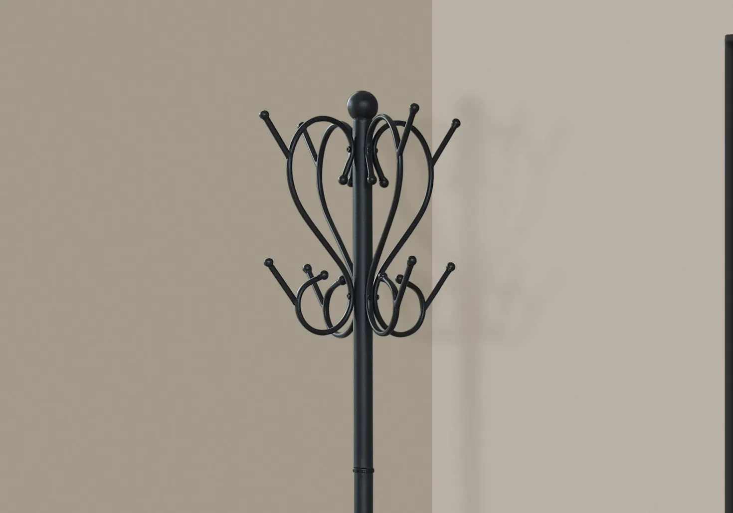 Patère - 71"H, métal noir et soutien à parapluie