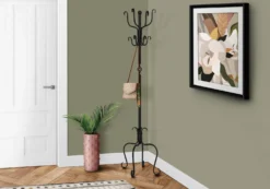 Patère - 74"H, traditionnelle métal martele noir