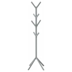 Patère sur pied - 70"H, métal argent