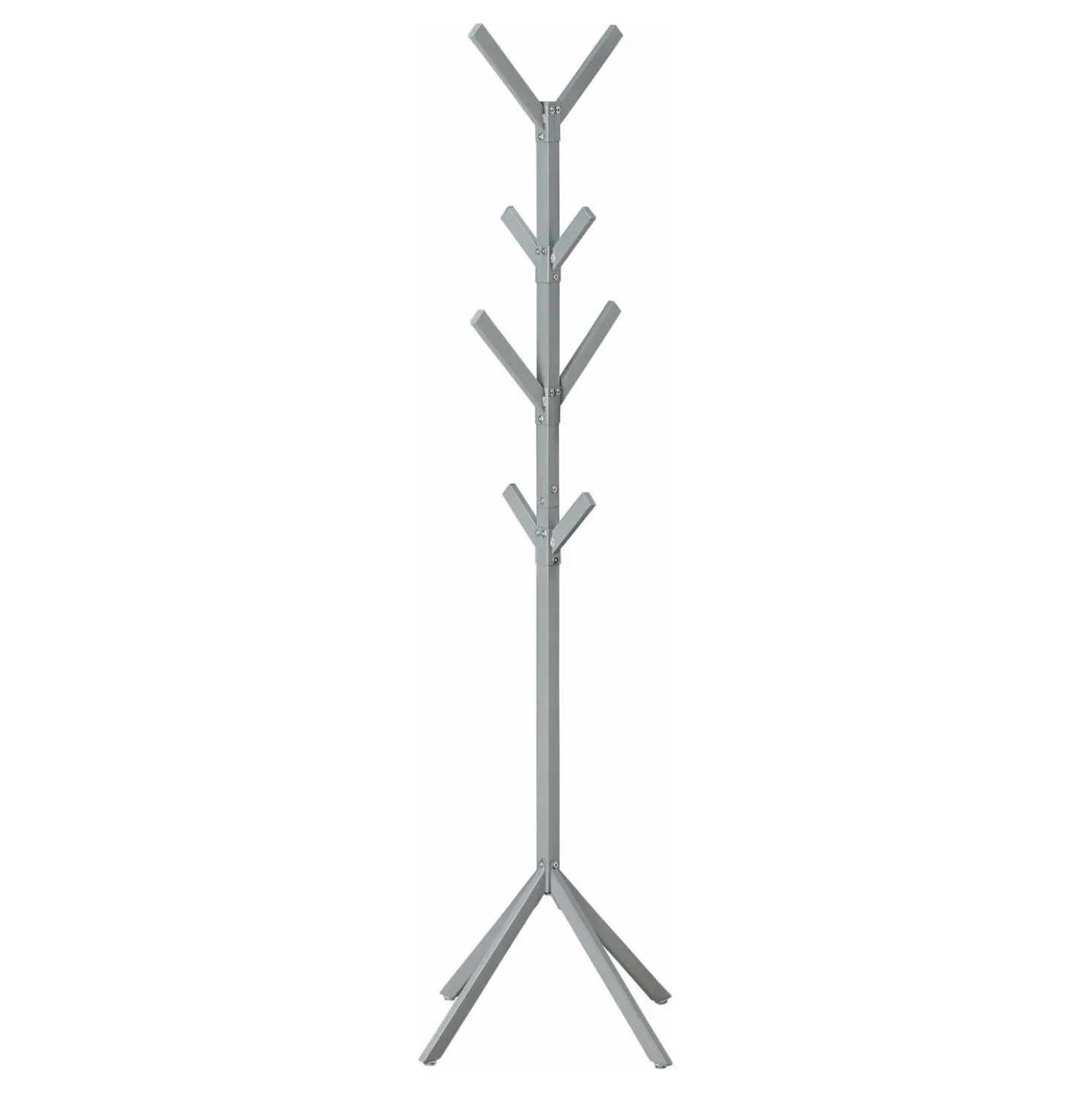 Patère sur pied - 70"H, métal argent
