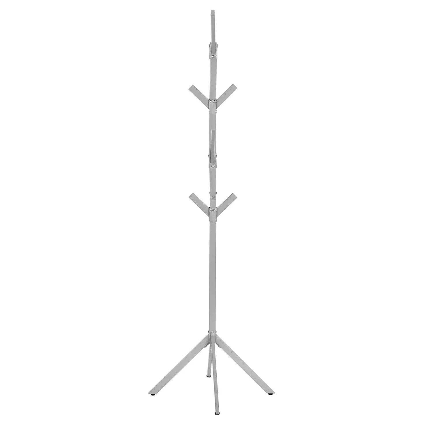 Patère sur pied - 70"H, métal argent