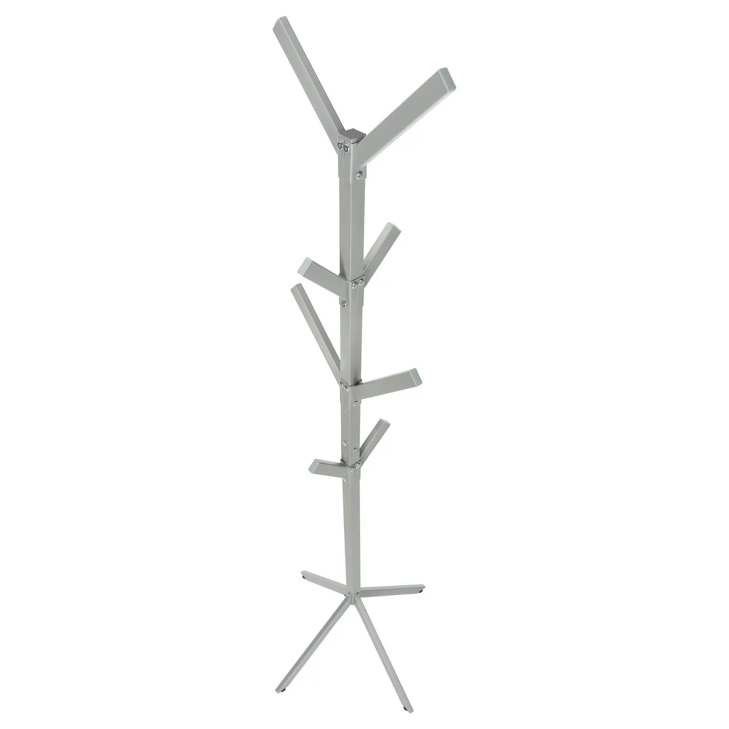 Patère sur pied - 70"H, métal argent