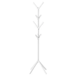 Patère sur pied - 70"H, métal blanc