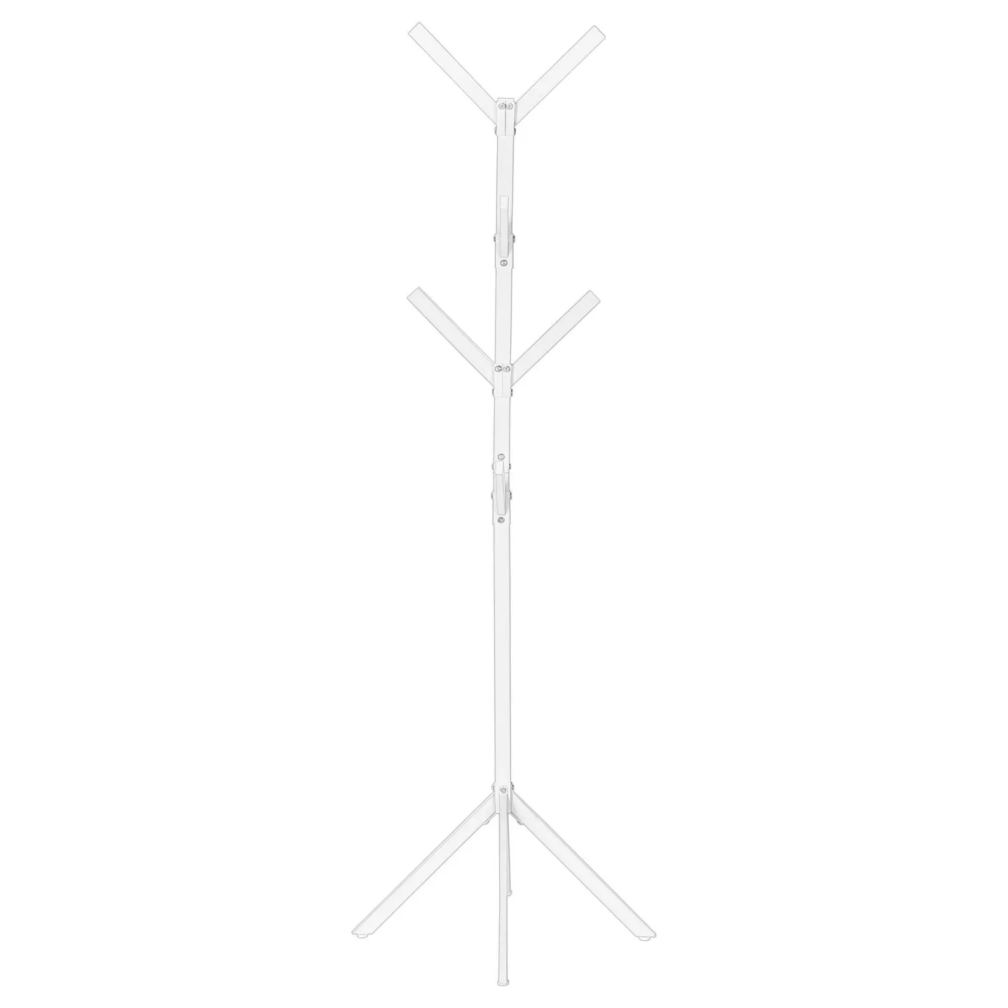 Patère sur pied - 70"H, métal blanc