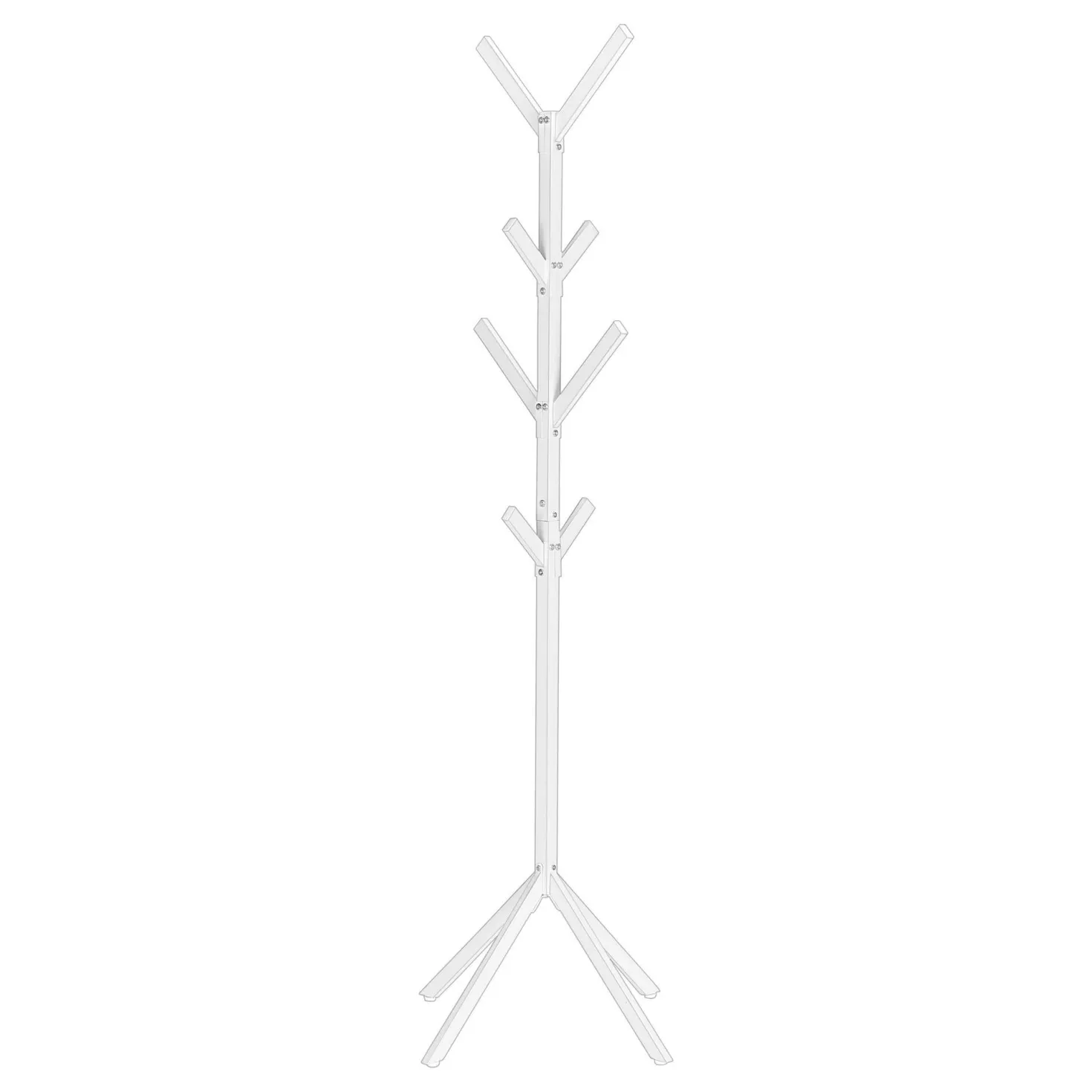 Patère sur pied - 70"H, métal blanc