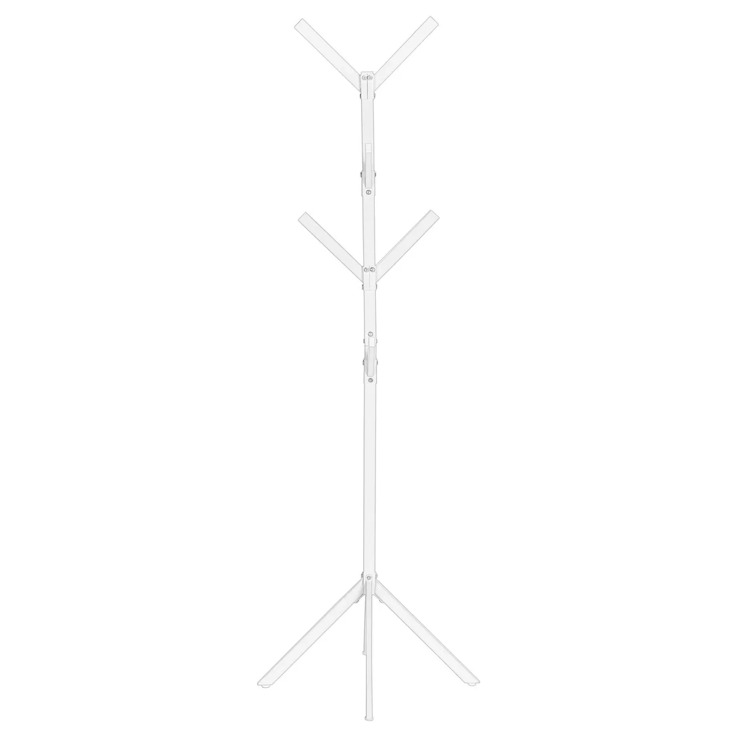 Patère sur pied - 70"H, métal blanc