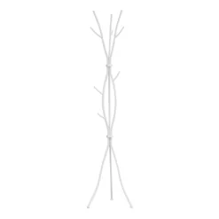 Patère sur pied - 74"H, métal blanc