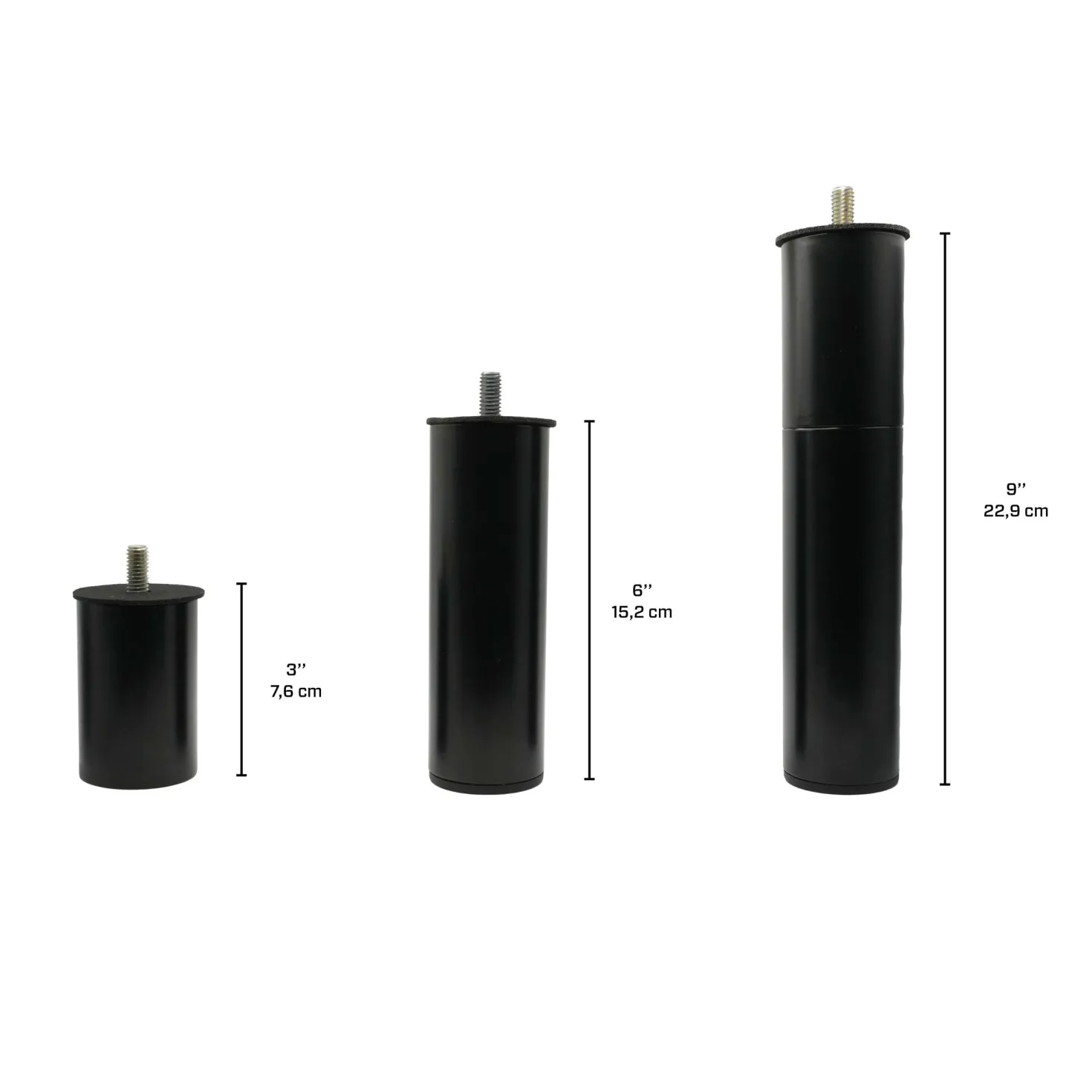 Pattes pour lits électriques de 3” et 6” - hauteur combinable de 9”