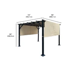 Pergola en acier 10' x 10' - beige