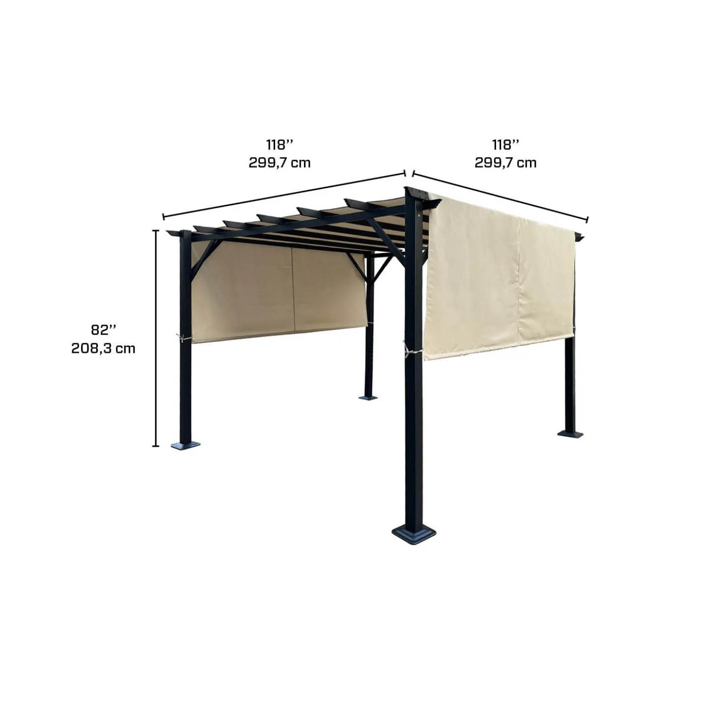 Pergola en acier 10' x 10' - beige
