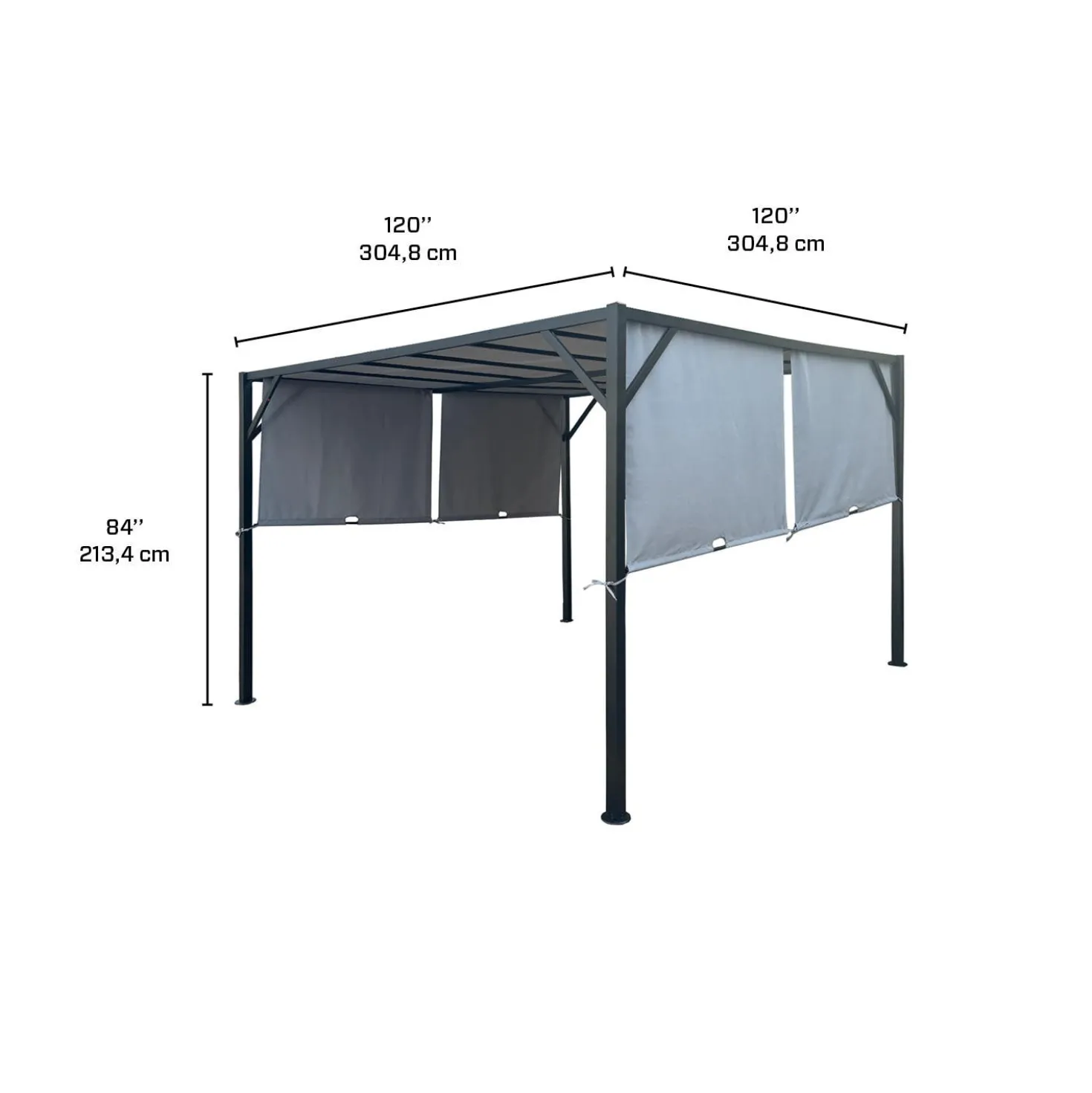 Pergola en acier 10' x 10' - gris