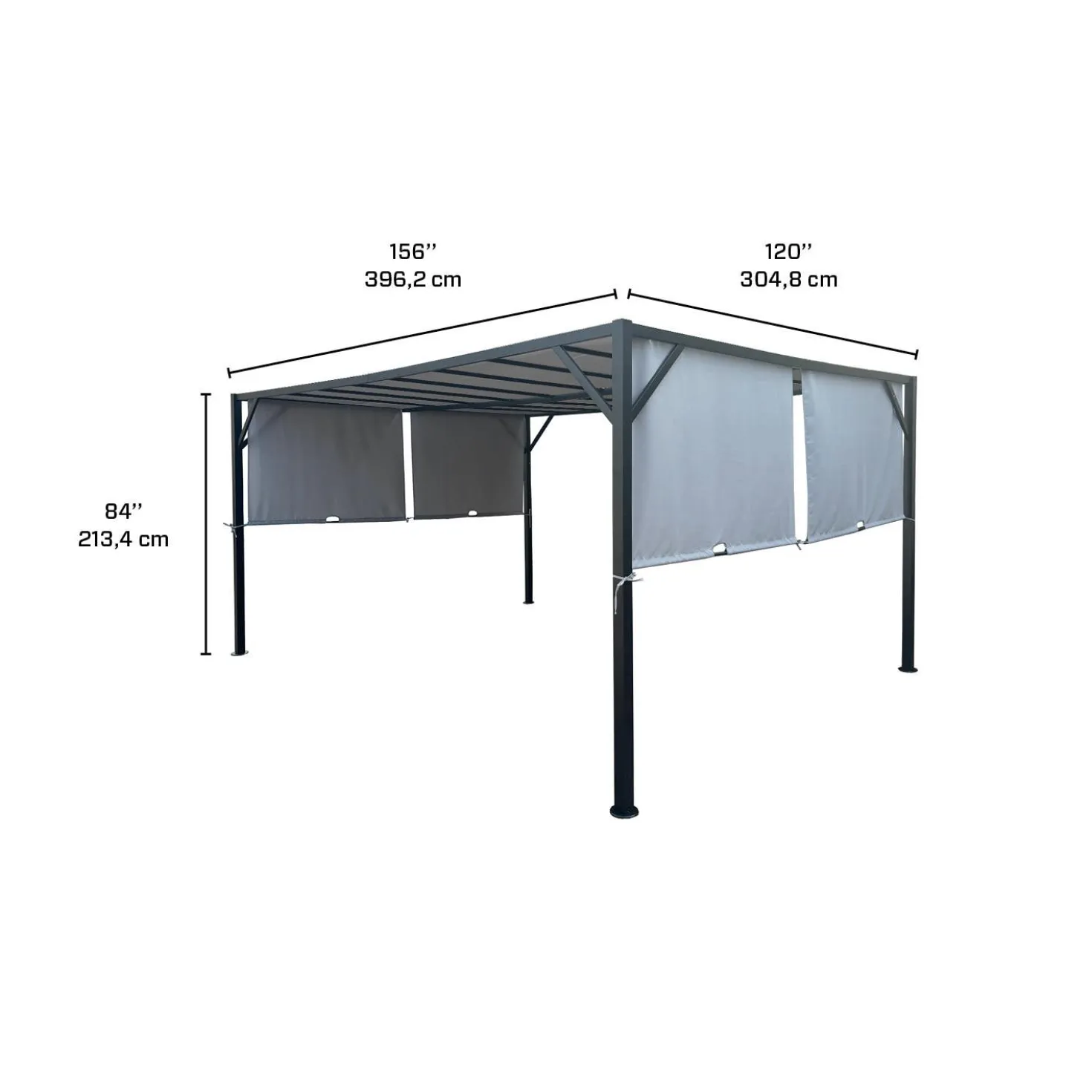 Pergola en acier 10' x 13' - gris