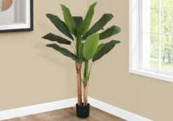 Plante artificielle - 55"H, bananier intérieur pot 6"