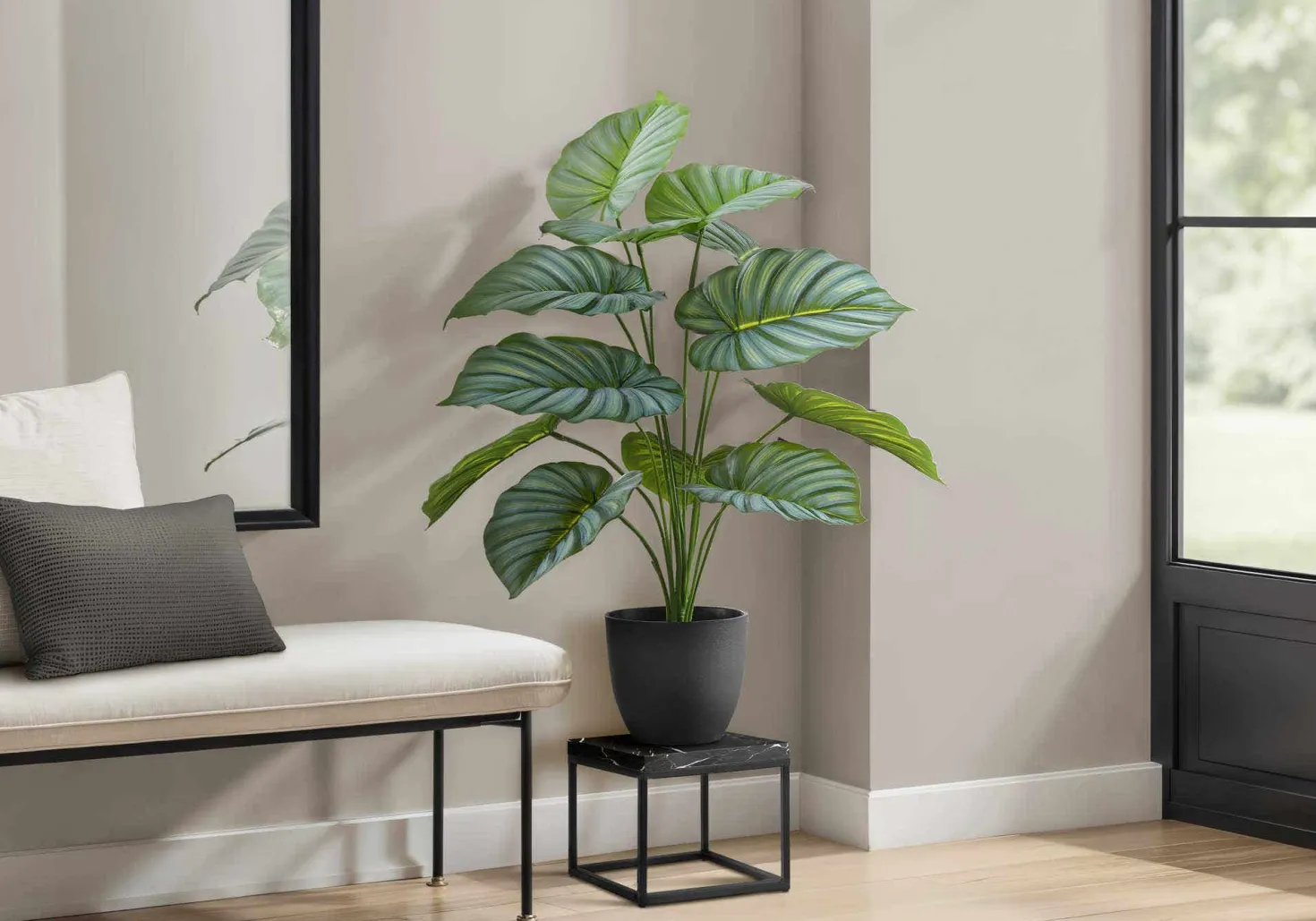 Plante artificielle - 24"H, calathea intérieur pot 5"