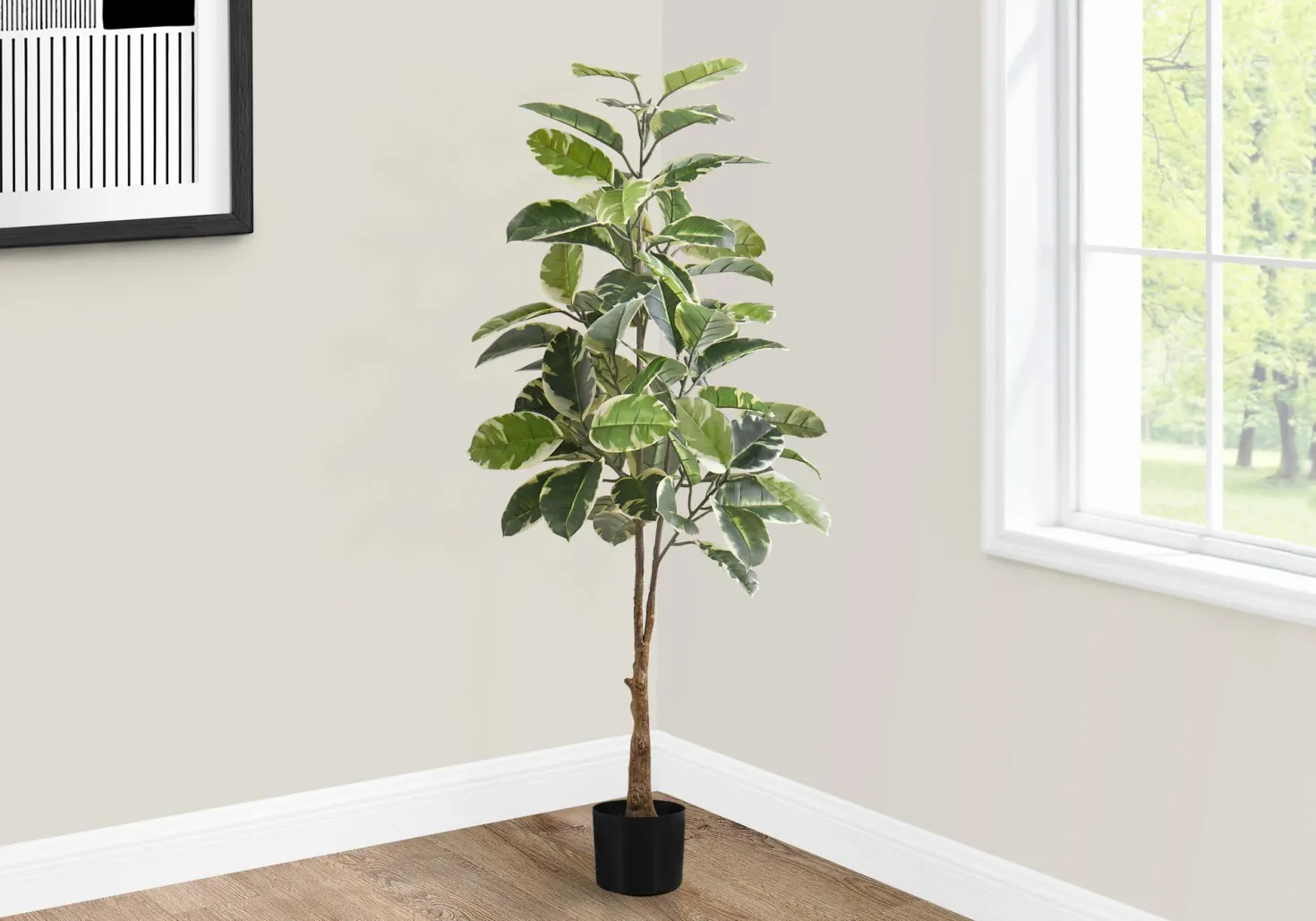 Plante artificielle - 52"H, caoutchouc intérieur pot 5"