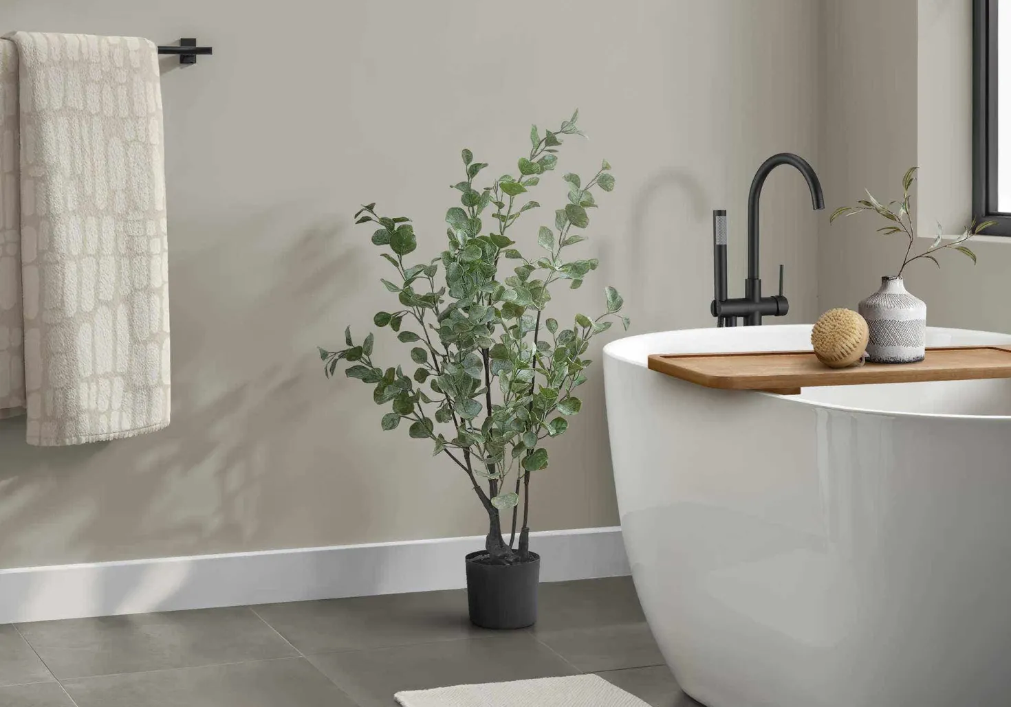 Plante artificielle - 35"H, eucalyptus intérieur pot 5"