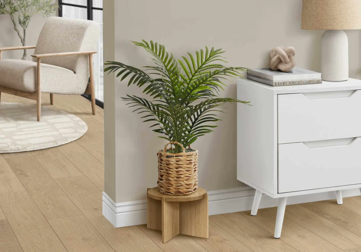Plante artificielle - 24"H/palmier intérieur/pot tisse 8"