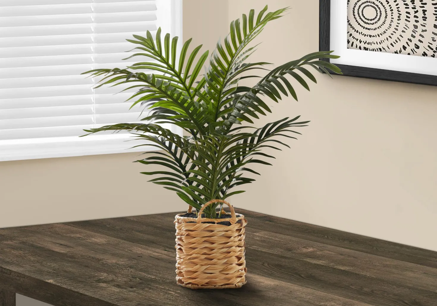 Plante artificielle - 24"H/palmier intérieur/pot tisse 8"