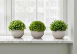 Plante artificielle - 3mcx, 5"H gazon pot gris 3"